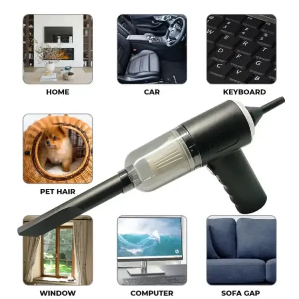 3 in 1 Portable Vacuum Cleaner | Wireless Mini Vacuum, Air Duster & Blower for Home, Car & Laptop Cleaning