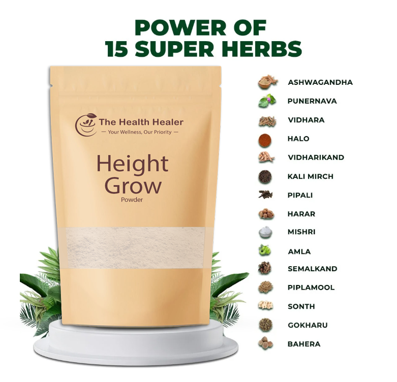 The Health Healer Height Grow Powder – 100% Natural Height Increase Supplement – 100g