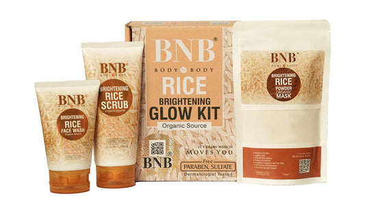 3-in-1 Rice Powder Organic skincare set designed to brighten and enhance Glowing Kit