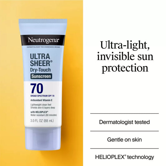 Neutrogena Ultra Sheer Dry-Touch Sunscreen SPF 70 (Premium Quality)– Made in USA
