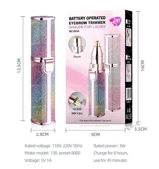 2 In 1 Electric Eyebrow Trimmer And Shaver, Hair Remover Trimmer For Women