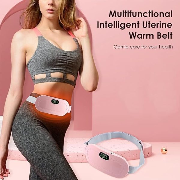 Electric Heating Pad Women Period Pain Cramp Relief Belt - With 3 Heat Levels And 4 Modes