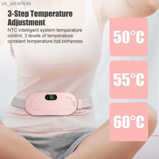 Electric Heating Pad Women Period Pain Cramp Relief Belt - With 3 Heat Levels And 4 Modes