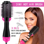 -in-1 One Step Hot Air Brush Hair Dryer & Styler – Drying, Straightening & Volumizing Brush