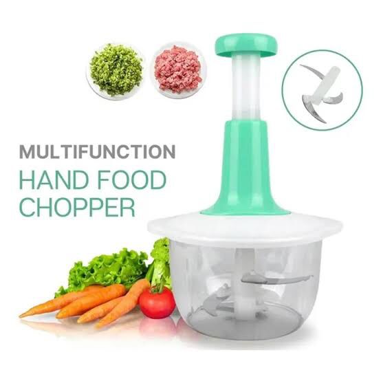 Manual Hand Push Chopper | Multi-functional Vegetable Meat Grinder, Grater - 1.5 Liter