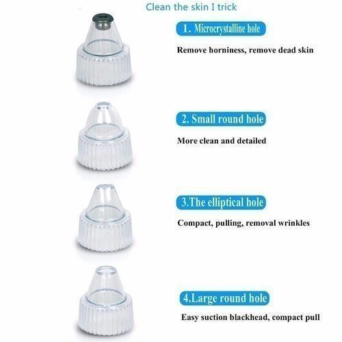 Blackhead Remover Face Acne Black Dot Pimple Electric Black head Vacuum Cleaner Pore Skin Care Tools Machine 4 Replacement Head (random color)
