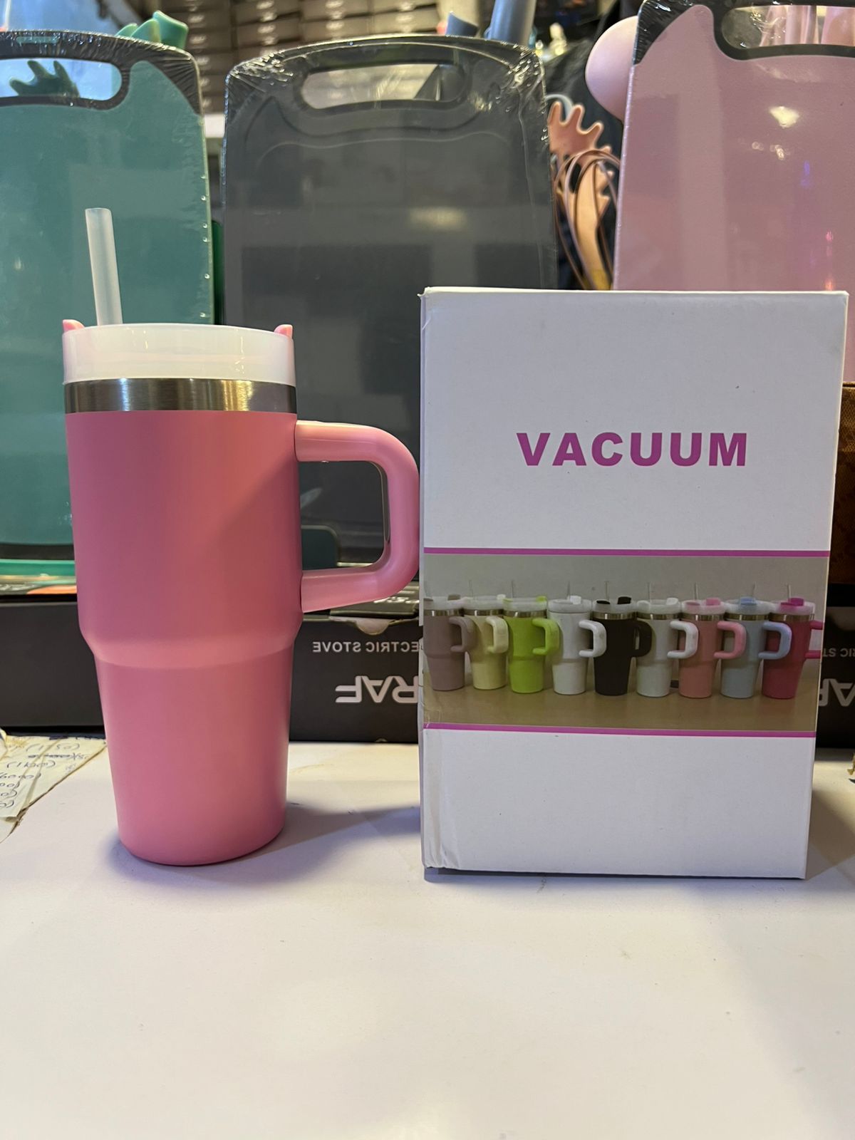 Mini Insulated Tumbler with Handle – Stainless Steel Travel Mug with Straw Lid (Hot & Cold) (480ml)