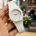 Full White Aura Watch Stylish Design Compact Build Perfect Choice For Daily Use And Fashion Needs