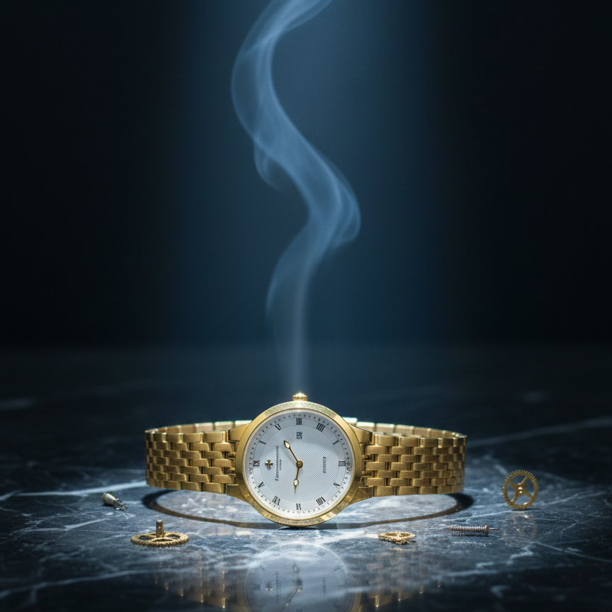Classic Gold-Plated Men's Quartz Watch - Luxury Inspired Vacheron & Longines Style Dress Watches with Date Display & Link Bracelet
