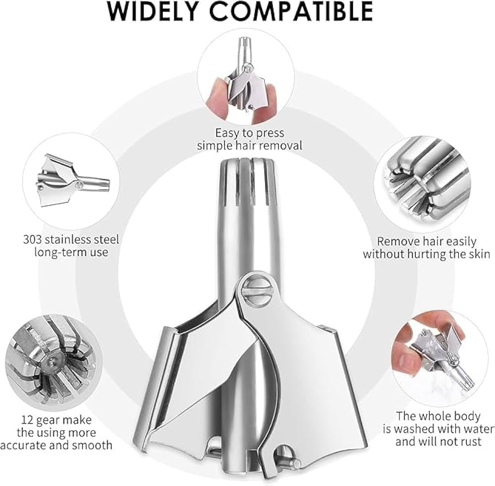 Mini Portable Stainless Steel Nose Hair Trimmer Manual Grooming Tool Safe And Durable For Easy And Comfortable Use