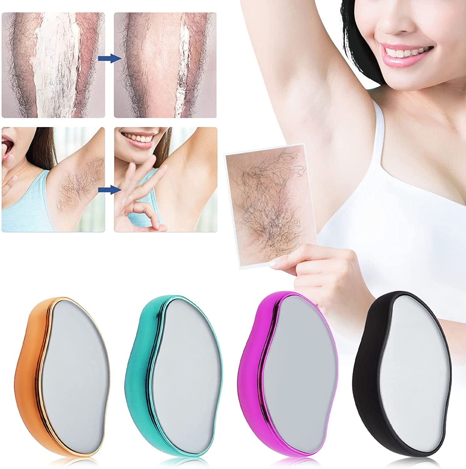 Crystal Hair Eraser - Magic Crystal Hair Remover, Painless Hair Removal With Epilator Mini Hair Remover For Men And Women Leg