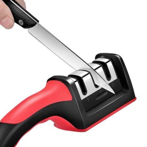 3-in-1 Stainless Steel Kitchen Knife Sharpener | Manual Handheld 3-Stage Tool