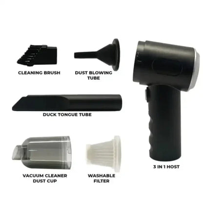 3 in 1 Portable Vacuum Cleaner | Wireless Mini Vacuum, Air Duster & Blower for Home, Car & Laptop Cleaning