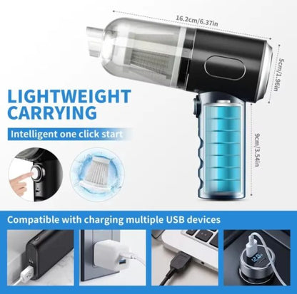 3 in 1 Portable Vacuum Cleaner | Wireless Mini Vacuum, Air Duster & Blower for Home, Car & Laptop Cleaning