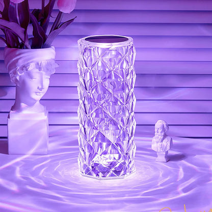 16 Colors Diamond Rose Crystal Touch Lamp