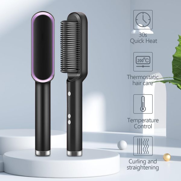 Multifunctional Hair Straightener Brush Heated Brushes Ceramic Anti-scald