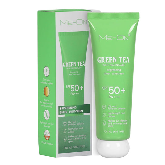 ME-ON Sunscreen SPF 50+++ Green Tea | Lightweight Daily Sun Protection for All Skin Types – 100ml