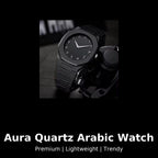 Professional Black Arabic Aura Watch With Eastern Arabic Numerals