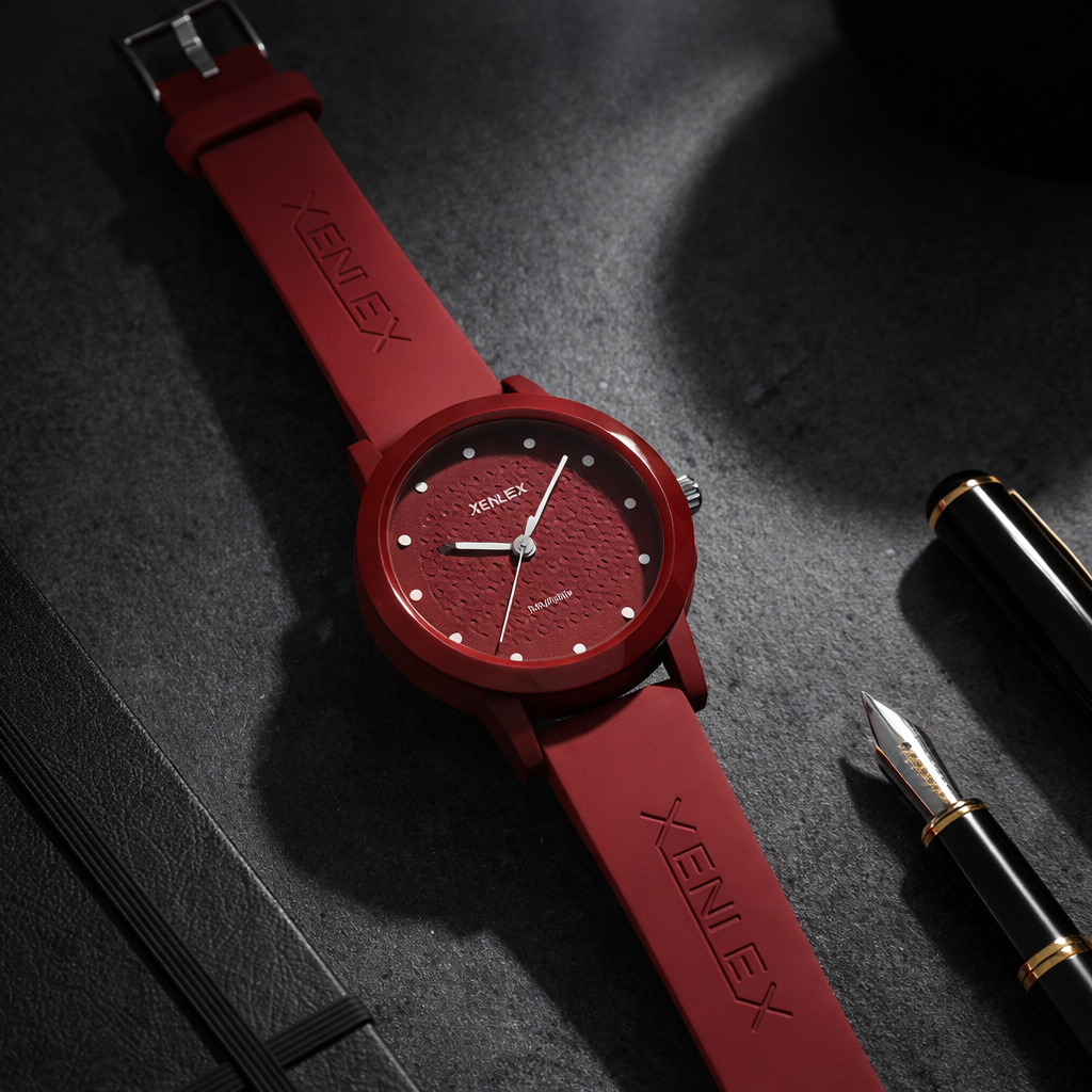 Ladies Waterproof Watch Elegant Round Dial With Soft Strap Stylish Design