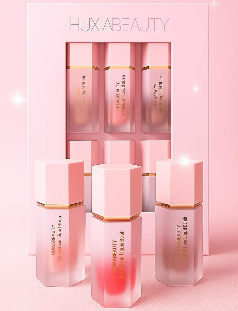 HUXIA BEAUTY 6-in-1 Liquid Blush, Contour & Highlighter Set – Long-Lasting Glow Collection