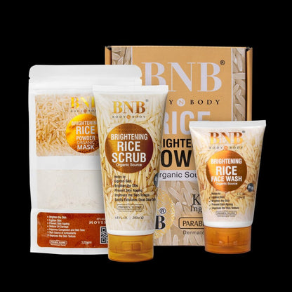 3-in-1 Rice Powder Organic skincare set designed to brighten and enhance Glowing Kit