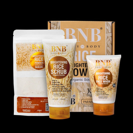 3-in-1 Rice Powder Organic skincare set designed to brighten and enhance Glowing Kit
