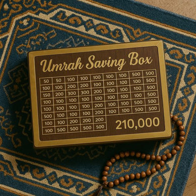 Umrah Saving Box Wooden Money Box For Umrah – 210,000