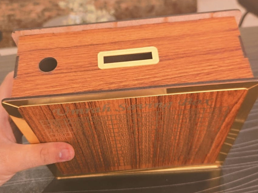 Umrah Saving Box Wooden Money Box For Umrah – 210,000