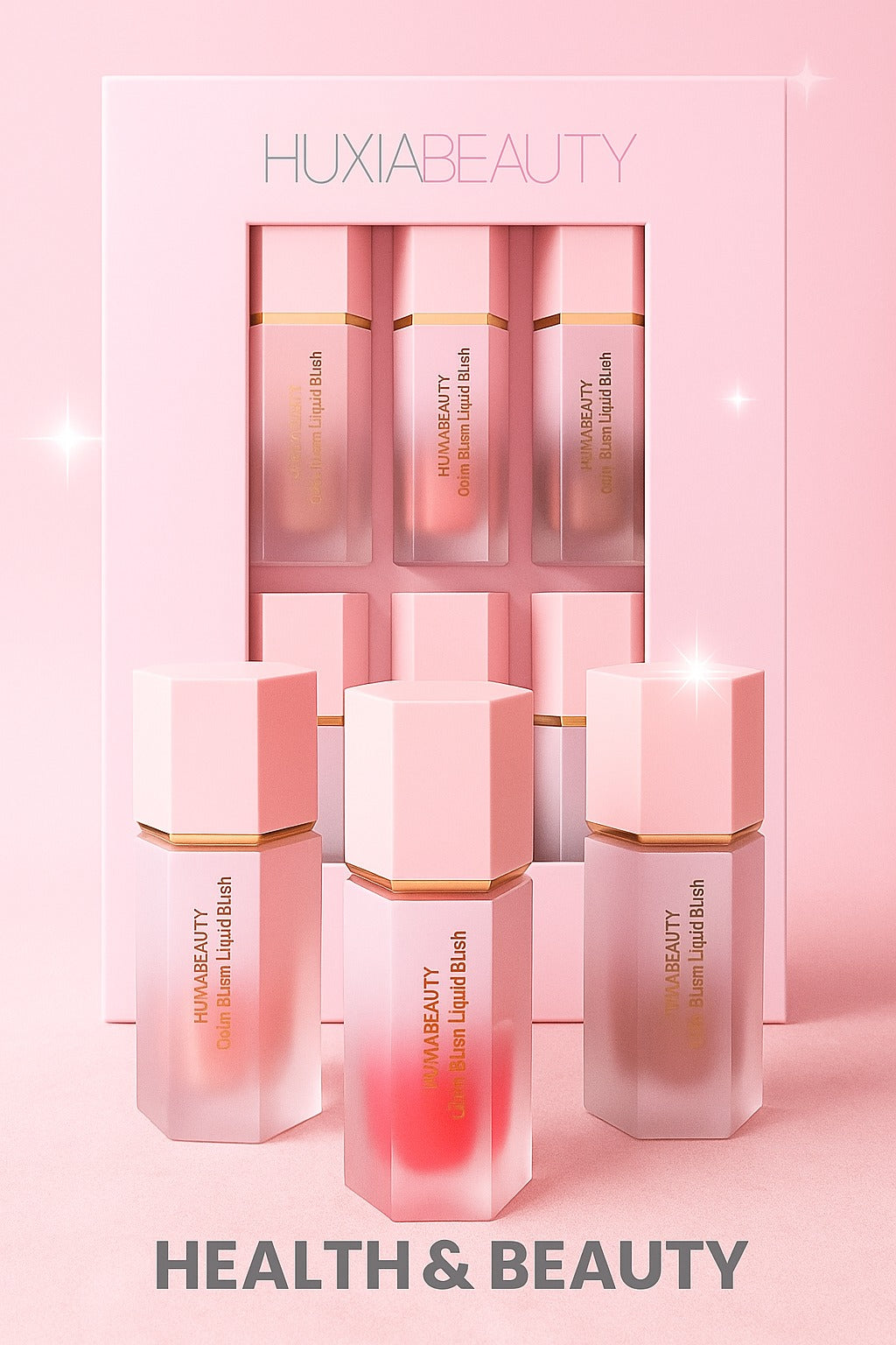 HUXIA Beauty Liquid Blush Set – Available in 3 in 1 & 6 in 1 | Long Lasting Natural Glow