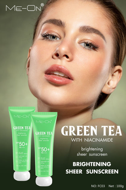 ME-ON Sunscreen SPF 50+++ Green Tea | Lightweight Daily Sun Protection for All Skin Types – 100ml