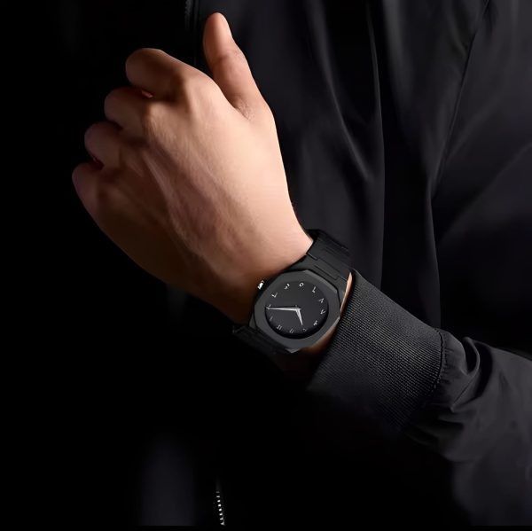 Aura quartz watch black lightweight design arabic dial