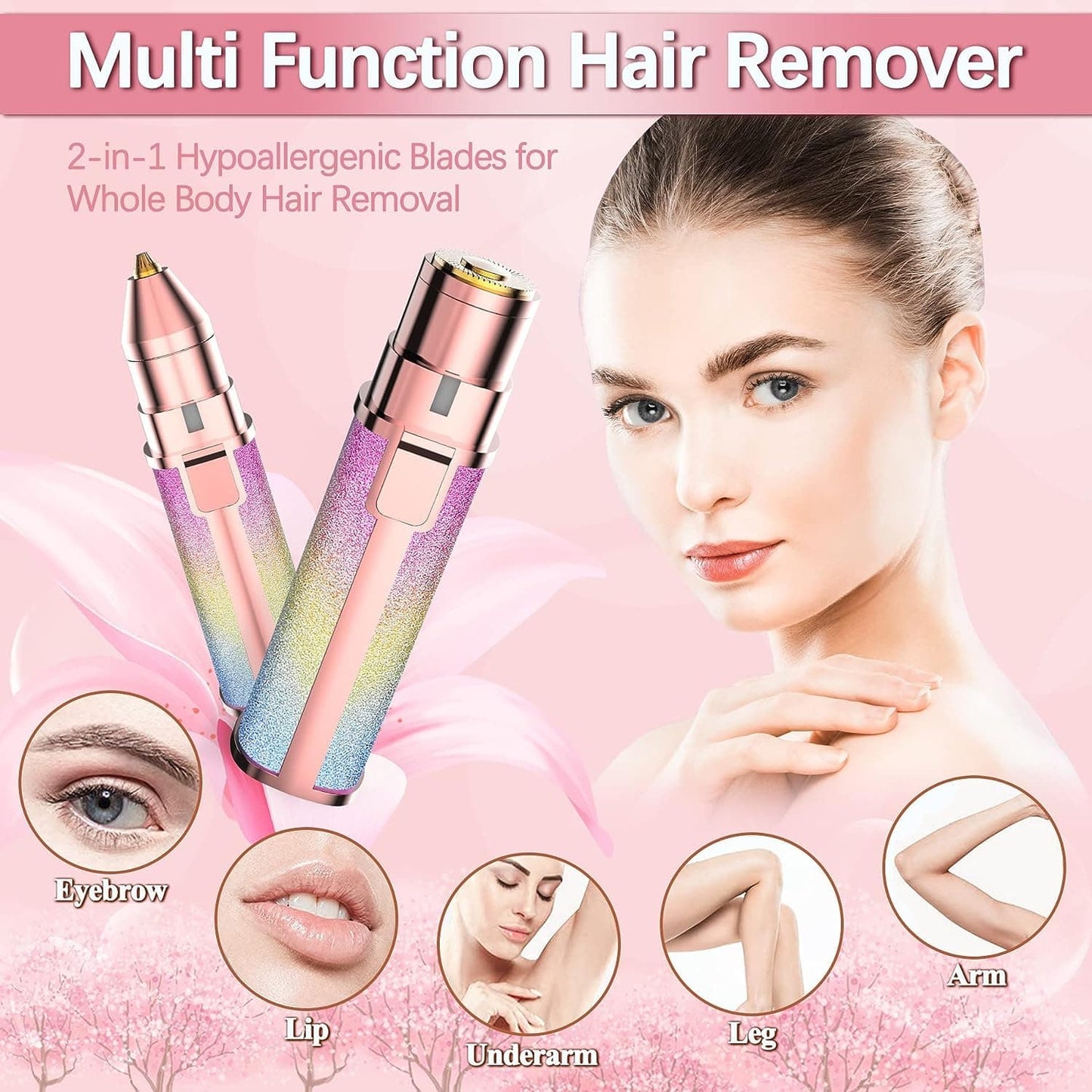 2 In 1 Electric Eyebrow Trimmer And Shaver, Hair Remover Trimmer For Women