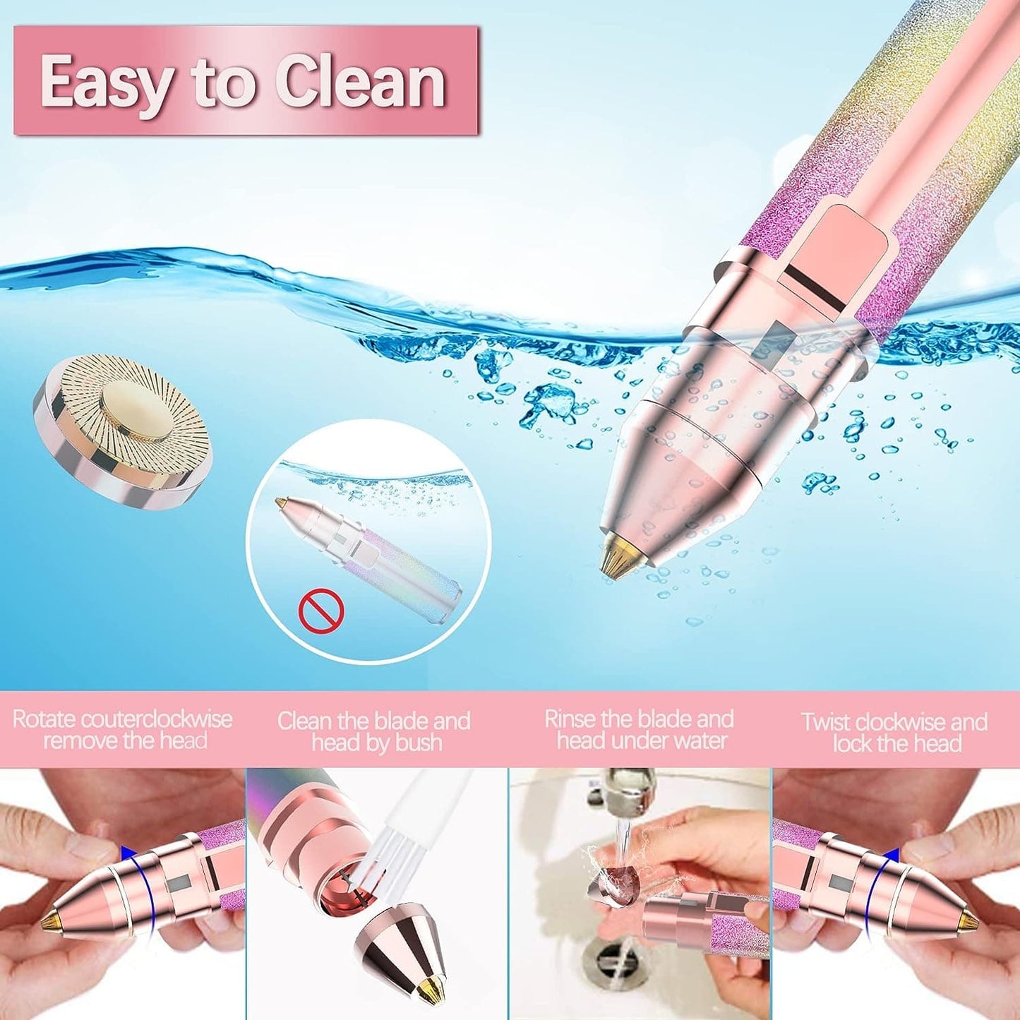 2 In 1 Electric Eyebrow Trimmer And Shaver, Hair Remover Trimmer For Women