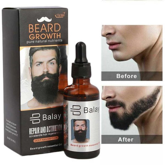 Get Balay Original Beard Growth Essential Oil For Men – Pure Natural Nutrients – Accelerates Hair Regeneration – Deep Absorption