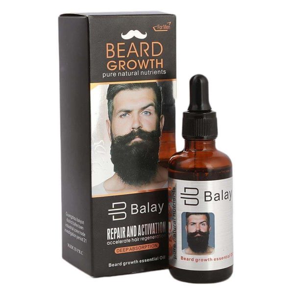 Get Balay Original Beard Growth Essential Oil For Men – Pure Natural Nutrients – Accelerates Hair Regeneration – Deep Absorption