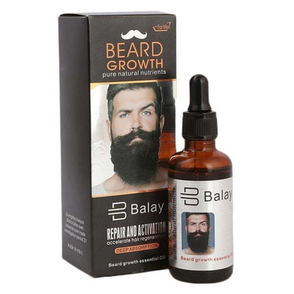 Get Balay Original Beard Growth Essential Oil For Men – Pure Natural Nutrients – Accelerates Hair Regeneration – Deep Absorption