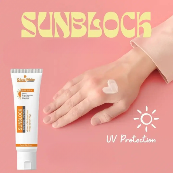 Glutawhite SPF 60+ Sunblock | Moisturizing,Brightening & UV Protection – 65gm