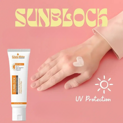 Glutawhite SPF 60+ Sunblock | Moisturizing,Brightening & UV Protection – 65gm