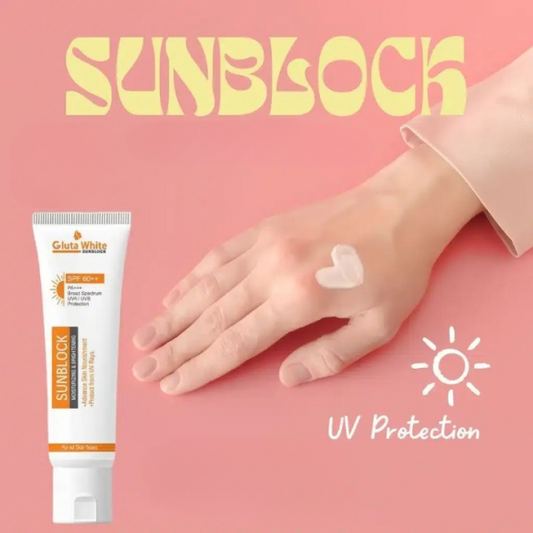 Glutawhite SPF 60+ Sunblock | Moisturizing,Brightening & UV Protection – 65gm