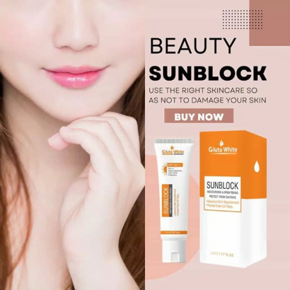 Glutawhite SPF 60+ Sunblock | Moisturizing,Brightening & UV Protection – 65gm