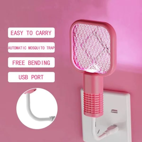Mini USB Rechargeable Mosquito Racket – Electric Bug Zapper with UV Light for Home