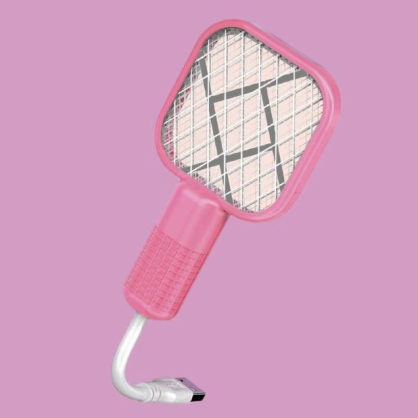 Mini USB Rechargeable Mosquito Racket – Electric Bug Zapper with UV Light for Home