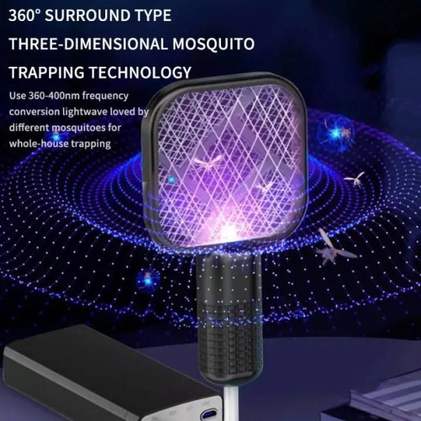 Mini USB Rechargeable Mosquito Racket – Electric Bug Zapper with UV Light for Home