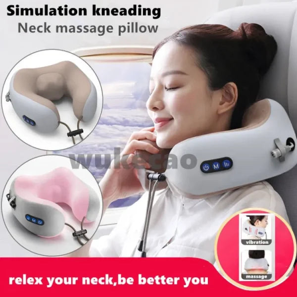 U Shaped Pillow Neck Massager Usb Charging Portable Neck Shoulder Cervical Massager